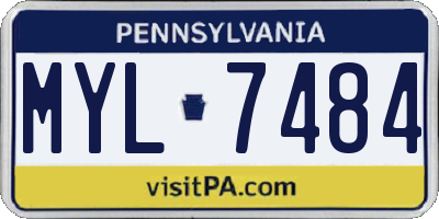 PA license plate MYL7484
