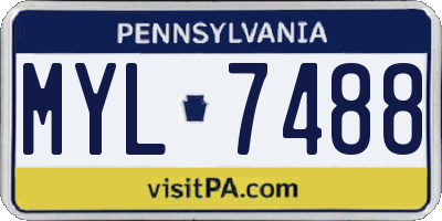 PA license plate MYL7488