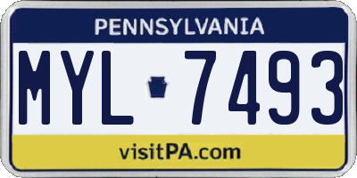 PA license plate MYL7493