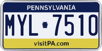 PA license plate MYL7510