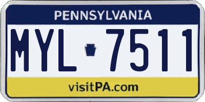 PA license plate MYL7511