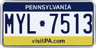 PA license plate MYL7513