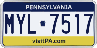 PA license plate MYL7517