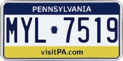 PA license plate MYL7519