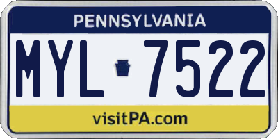 PA license plate MYL7522