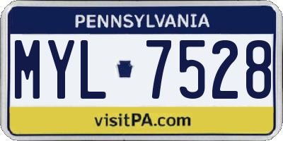 PA license plate MYL7528