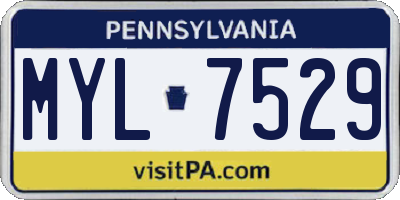 PA license plate MYL7529
