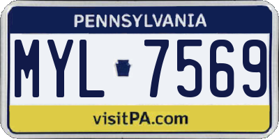 PA license plate MYL7569