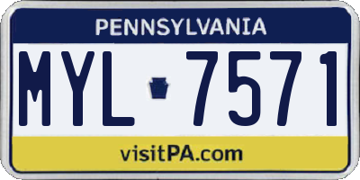 PA license plate MYL7571