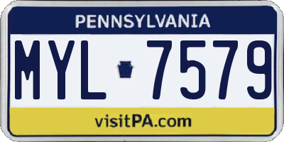 PA license plate MYL7579