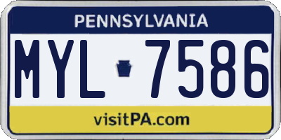 PA license plate MYL7586
