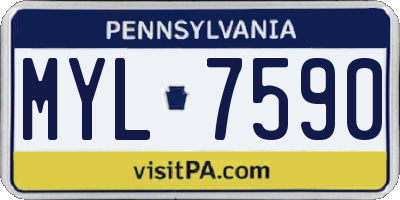 PA license plate MYL7590