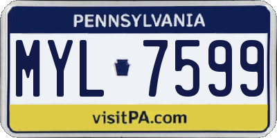 PA license plate MYL7599