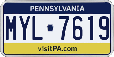PA license plate MYL7619