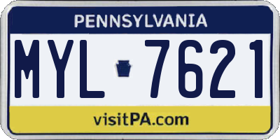 PA license plate MYL7621