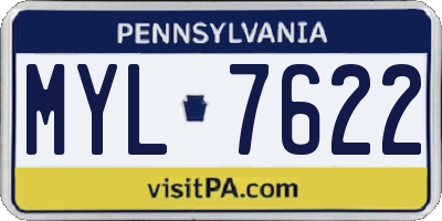 PA license plate MYL7622