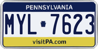 PA license plate MYL7623