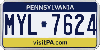 PA license plate MYL7624