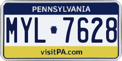 PA license plate MYL7628
