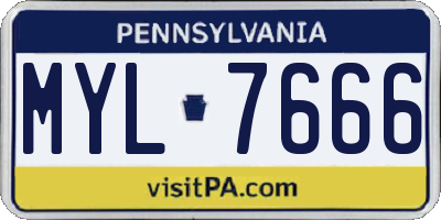 PA license plate MYL7666