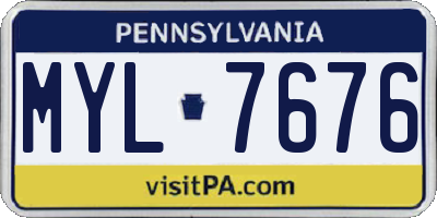 PA license plate MYL7676