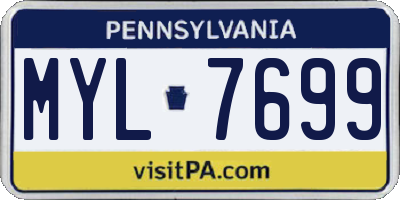 PA license plate MYL7699