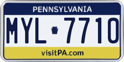 PA license plate MYL7710