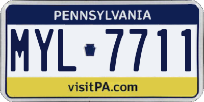 PA license plate MYL7711