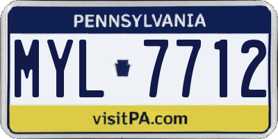 PA license plate MYL7712