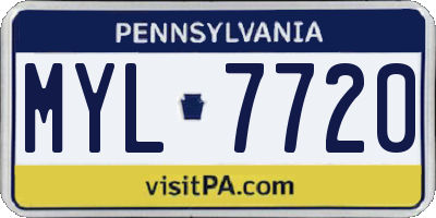 PA license plate MYL7720