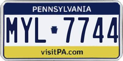 PA license plate MYL7744