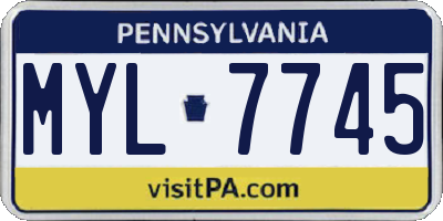 PA license plate MYL7745