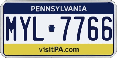 PA license plate MYL7766