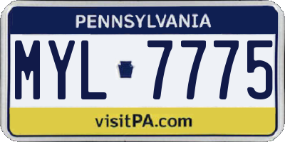PA license plate MYL7775