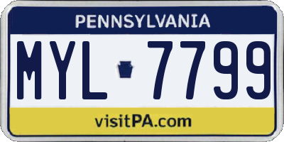 PA license plate MYL7799