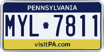 PA license plate MYL7811