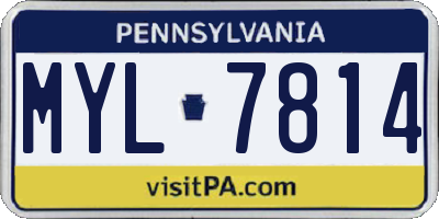 PA license plate MYL7814
