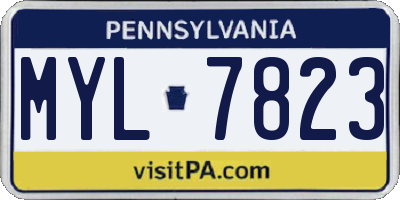 PA license plate MYL7823