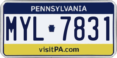 PA license plate MYL7831