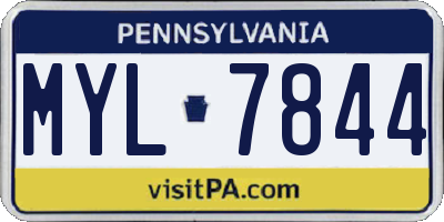 PA license plate MYL7844