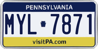 PA license plate MYL7871