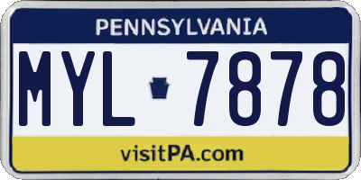 PA license plate MYL7878