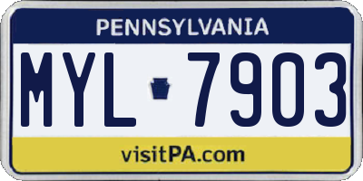 PA license plate MYL7903