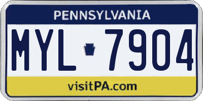 PA license plate MYL7904
