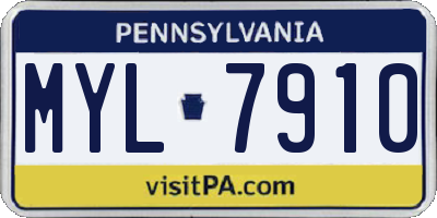 PA license plate MYL7910