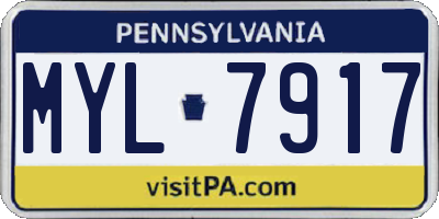 PA license plate MYL7917
