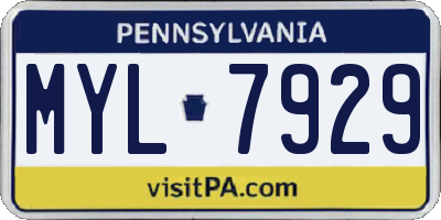 PA license plate MYL7929