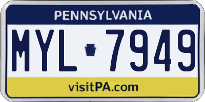 PA license plate MYL7949