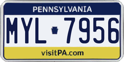 PA license plate MYL7956