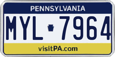PA license plate MYL7964